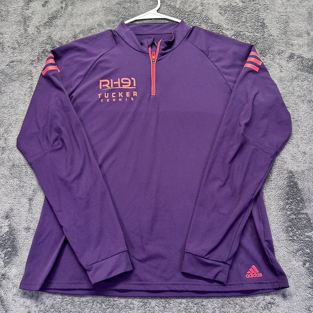 Adidas Mid Layer Quarter Zip Womens XL Purple RH91 Tucker Tennis Climalite